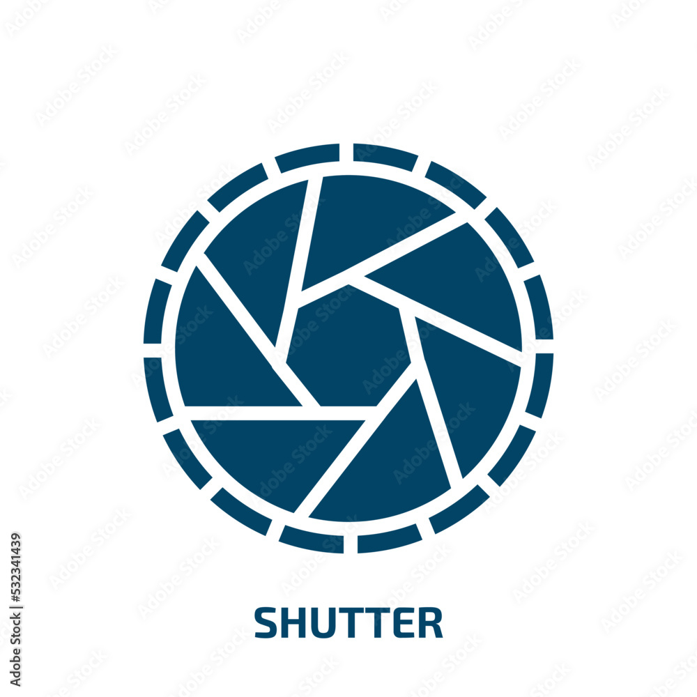 Poster shutter icon from user interface collection. filled shutter, button, camera glyph icons isolated on 