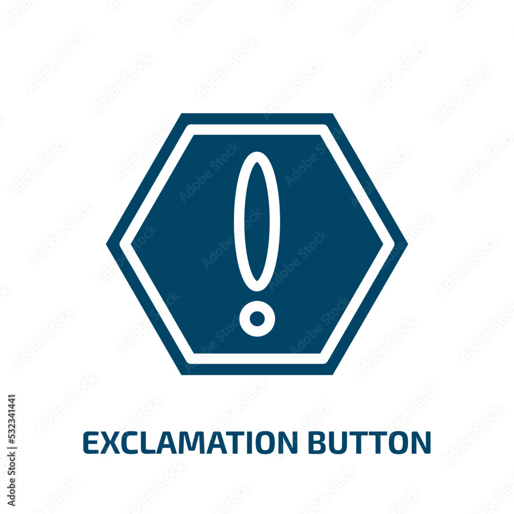 Poster exclamation button icon from user interface collection. filled exclamation button, exclamation, warn