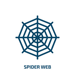 spider web icon from user interface collection. Filled spider web, horror, spooky glyph icons isolated on white background. Black vector spider web sign, symbol for web design and mobile apps