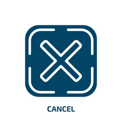 Obraz premium cancel icon from user interface collection. Filled cancel, no, button glyph icons isolated on white background. Black vector cancel sign, symbol for web design and mobile apps