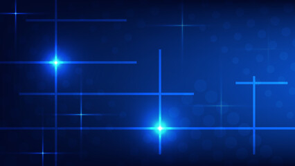 Hi tech digital technology and futuristic communication background concept. connecting lines as network with blue lighting