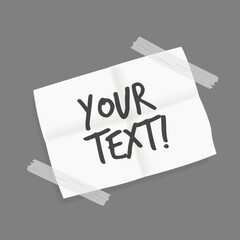 Sticky paper note with tape and shadow isolated with background