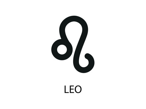 Leo Symbol of the Horoscope. Zodiac Sign. Vector illustration of black Astrological signs 
for calendar, horoscope isolated on a background 