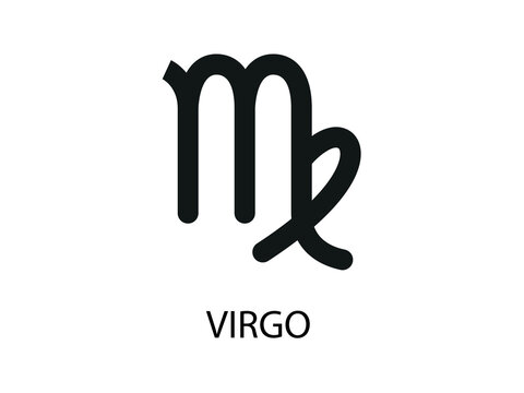 Virgo Symbol of the Horoscope. Zodiac Sign. Vector illustration of black Astrological signs 
for calendar, horoscope isolated on a background 