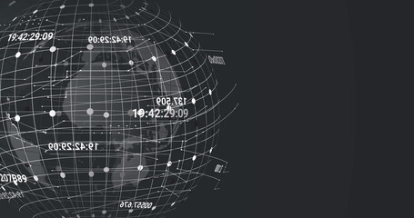 Image of data processing over globe