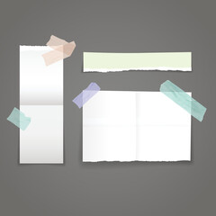 vector Paper banners set with sticky tape
