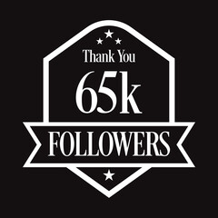 Thank you 65K followers, 65000 followers celebration, Vector Illustration