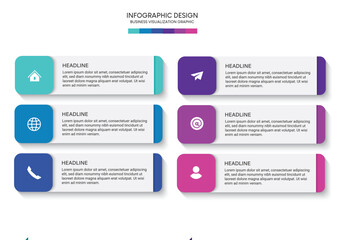Steps business data visualization timeline process infographic template design with icons