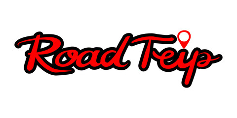 road trip logo lettering on the white background