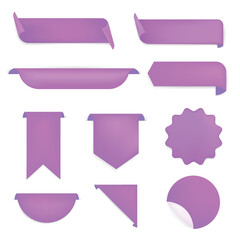 banner sticker, blank vector simple clipart set