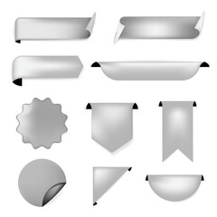 banner sticker, blank vector simple clipart set