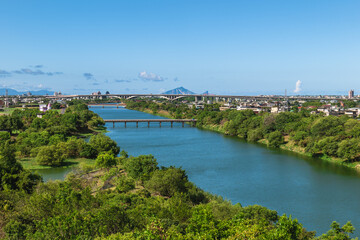 Fototapeta na wymiar scenery of the bank of dongshan river in yilan county, taiwan