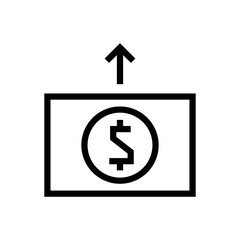 Deposit money vector outline icon symbol design