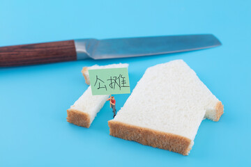 The bread slices of the house model are cut out of the stall