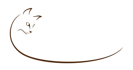 The round symbol of stylized cat. 