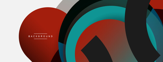 Vector round shapes circles minimal geometric background. Vector illustration for wallpaper banner background or landing page