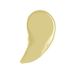 White cream swatch isolated on white background. Make up  smudge. cream smear texture