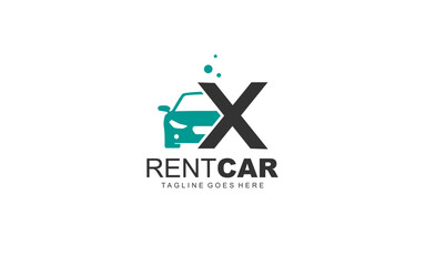 Fototapeta premium X logo rental for branding company. transportation template vector illustration for your brand.