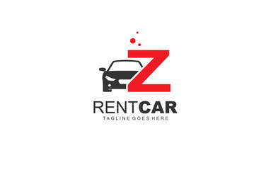 Z logo rental for branding company. transportation template vector illustration for your brand.