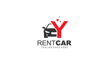 Y logo rental for branding company. transportation template vector illustration for your brand.