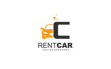 C logo rental for branding company. transportation template vector illustration for your brand.