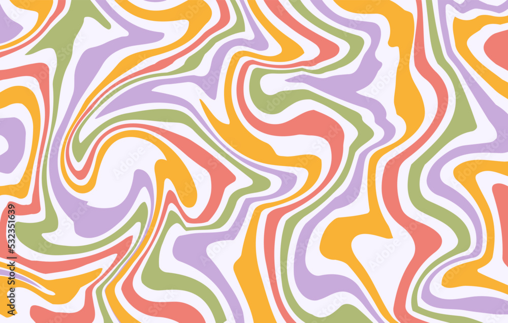 Aufkleber abstract horizontal groovy background with colorful distorted waves. trendy vector illustration in s