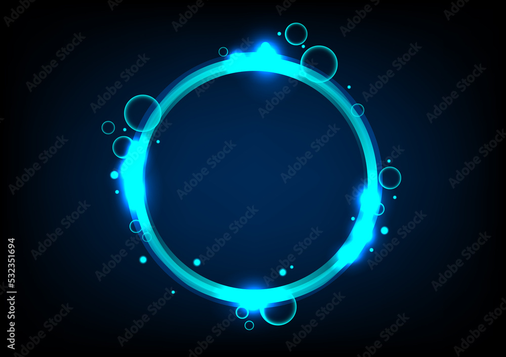 Poster abstract blue circle pattern background image