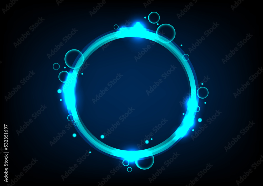 Poster abstract blue circle pattern background image
