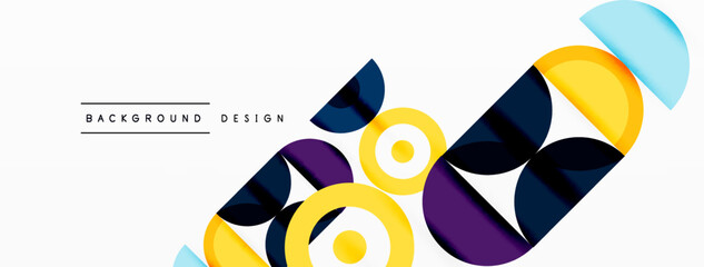 Colorful circle abstract background. Template for wallpaper, banner, presentation, background