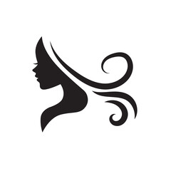BW hair and beauty salon logo icon symbol sign vector illustration logo template Isolated for any purpose