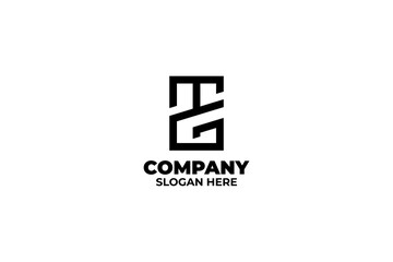 Flat letter TG logo design vector illustration
