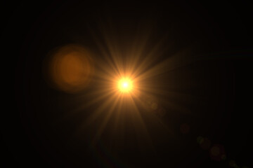 Obraz premium Natural, Sun flare on the black background