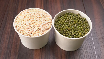 Assorted different types of beans and cereals grains. Set of indispensable sources of protein for a healthy lifestyle. Everyday use at Indian households.