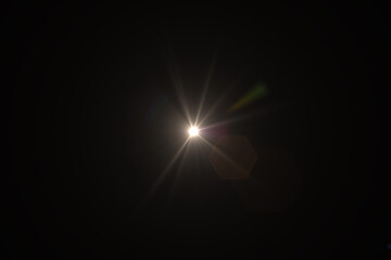 Natural, Sun flare on the black background