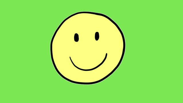 Happy Floating Smiley Face Greenscreen