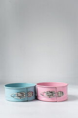 Blue and pink springform pan, mini springform baking pan, pastel baking pan