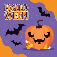 halloween lettering with pumpkin