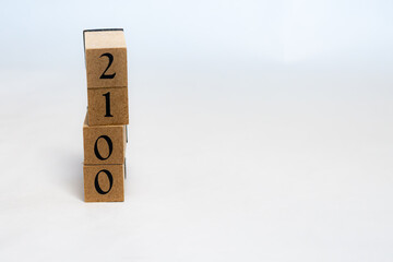 木ブロック　数字　Number　2100