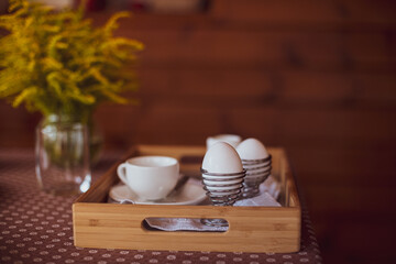 Breakfast preparation, morning time