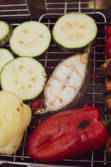 Food cooked over a campfire