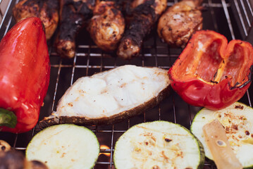 Food cooked over a campfire
