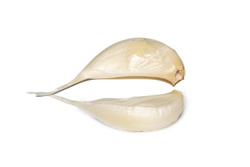 Isolated garlic. Raw garlic segment isolated on white background, with clipping path
