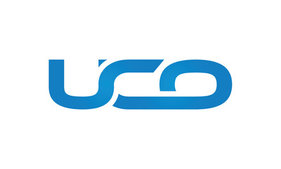 UCO monogram linked letters, creative typography logo icon