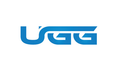 UGG monogram linked letters, creative typography logo icon