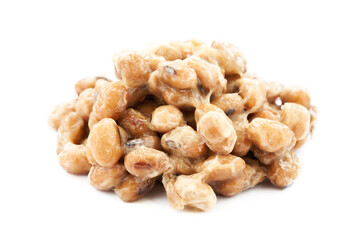 close up Natto or Fermented Soybean isolated on white background. Natto or Fermented Soybean...