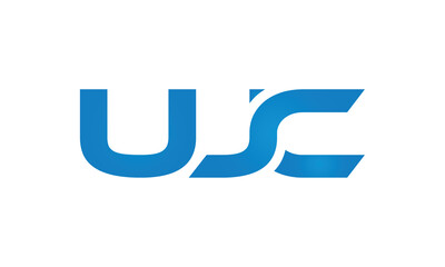 UJC monogram linked letters, creative typography logo icon