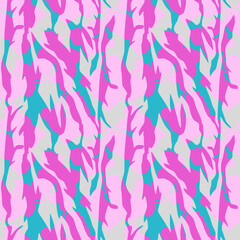 Fototapeta na wymiar Abstract pink tiger seamless pattern