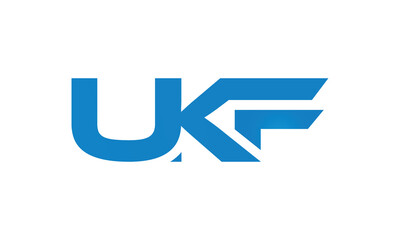 UKF monogram linked letters, creative typography logo icon - obrazy, fototapety, plakaty