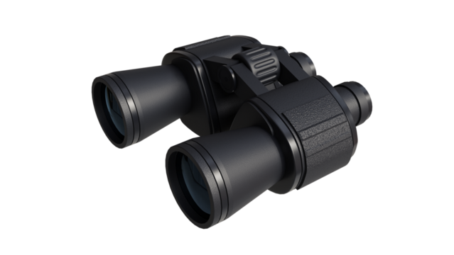 black binoculars, 3d rendering