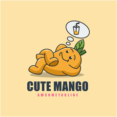 cute mango character mascot design